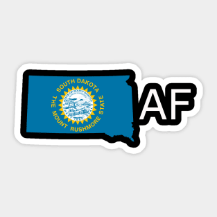 South Dakota Flag State Outline AF (white) Sticker